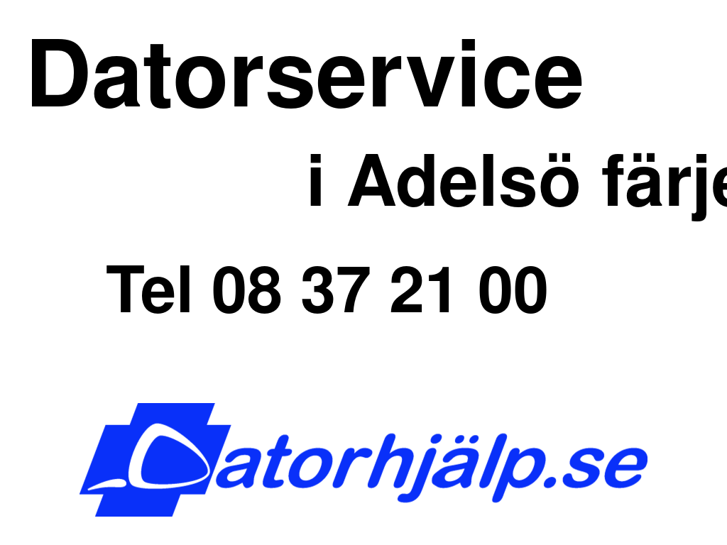 Datorservice i Adelsö färjeläge
